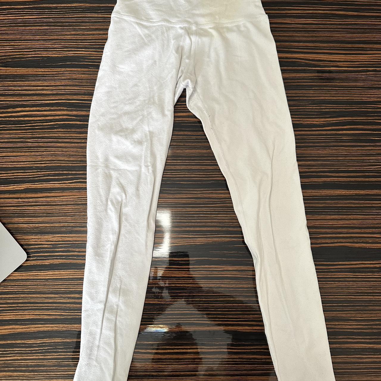 Beyond yoga white leggings size S some discoloration Depop