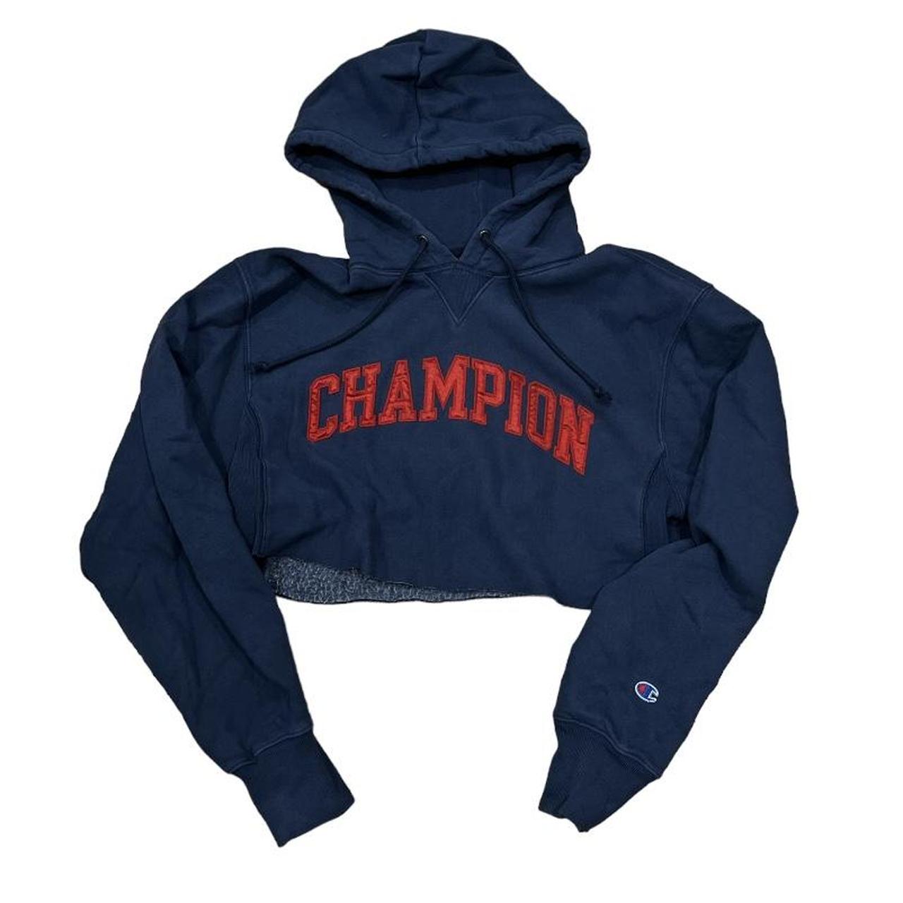 Champion cropped clearance sweatshirt blue