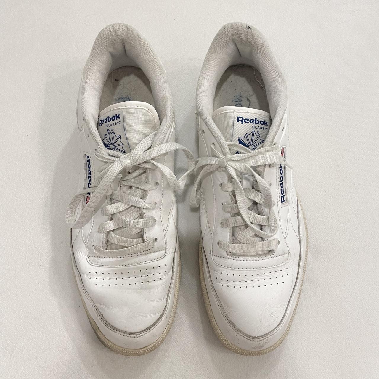 Reebok Men's White and Tan Trainers | Depop