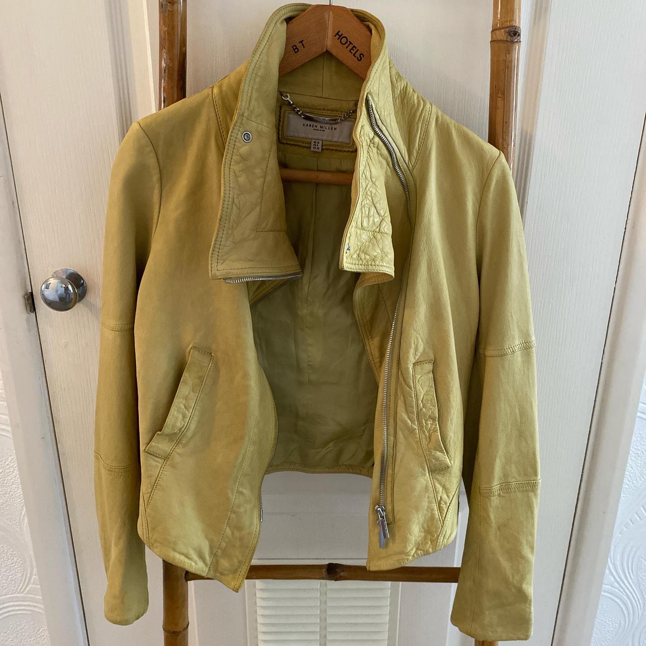 Karen millen yellow leather jacket best sale