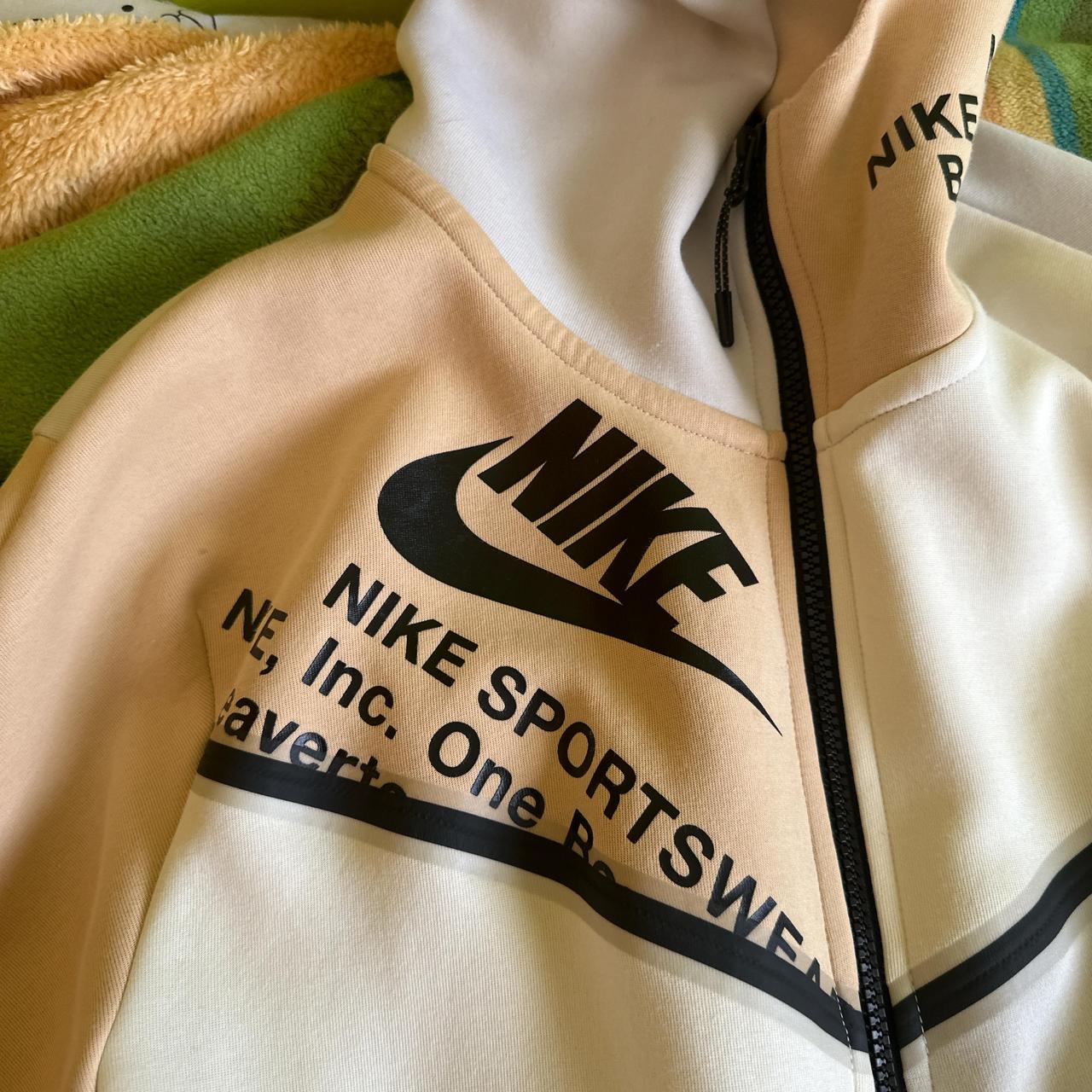 tan nike tech hoodie