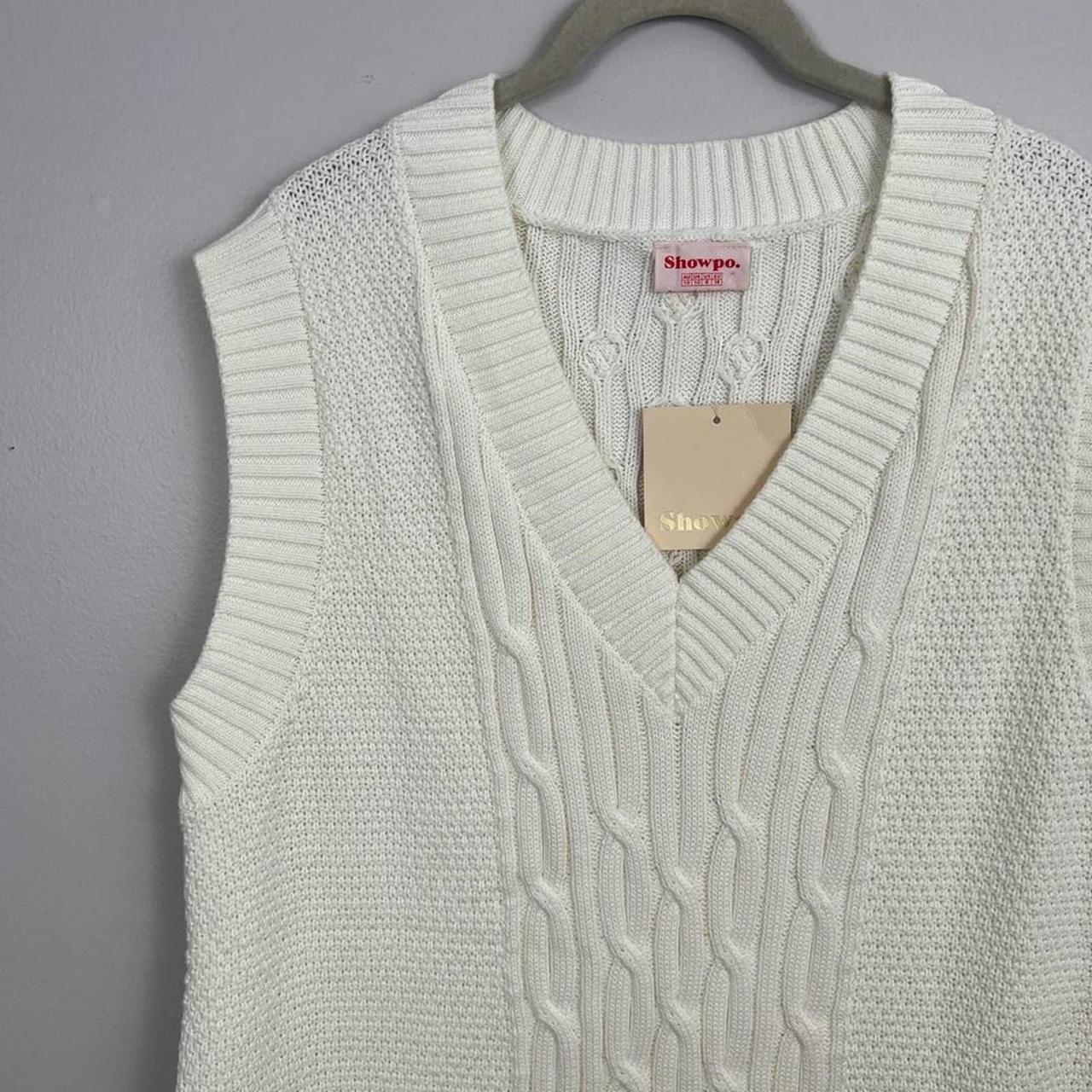 Showpo. Cadha Knit Vest in Cream V-Neck Side Split - Depop