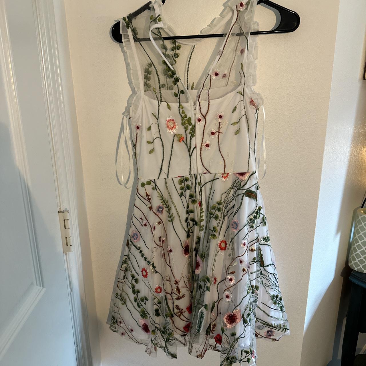 Super cute white floral dress. Fits like a... - Depop