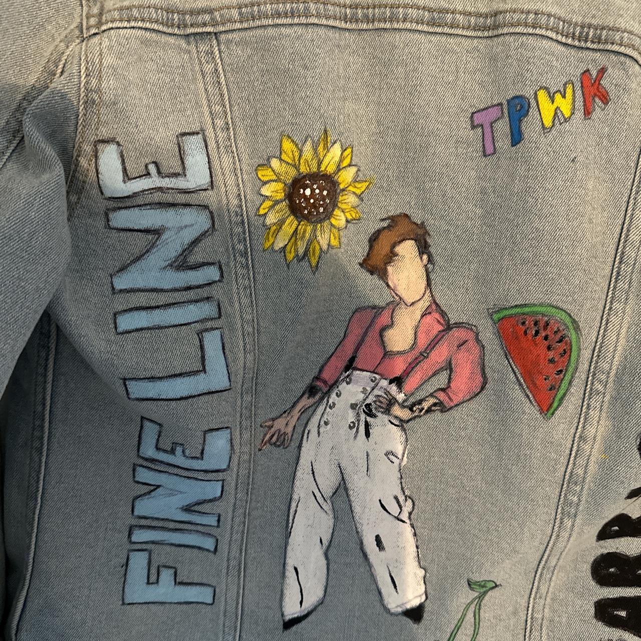 Hand painted “Love on Tour” Harry Styles jacket - Depop