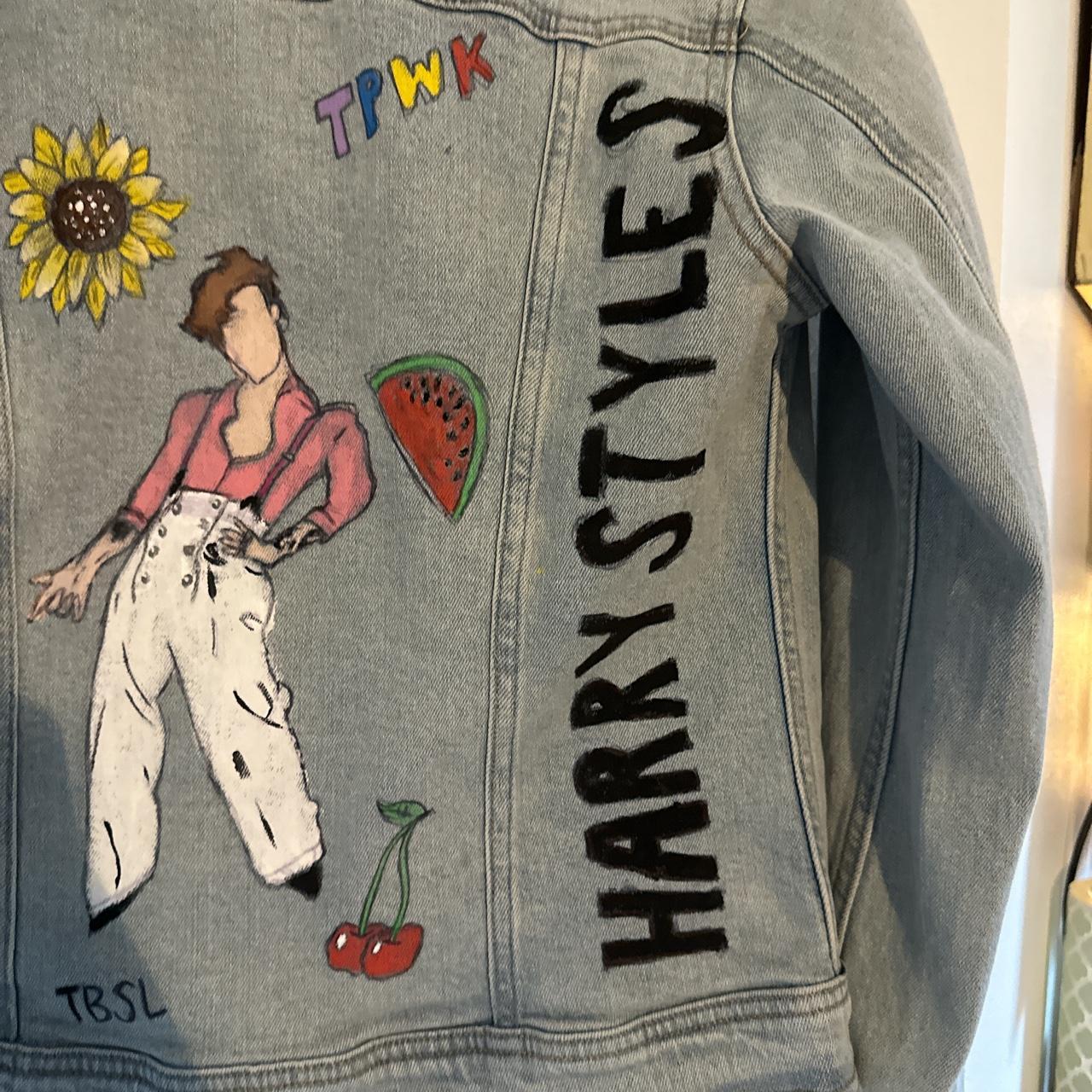 Hand painted “Love on Tour” Harry Styles jacket - Depop