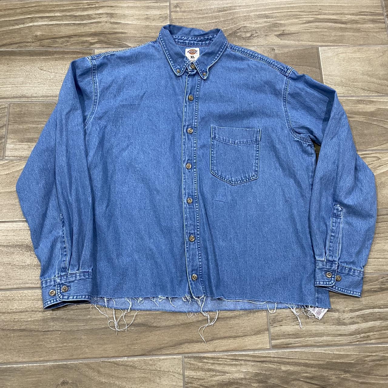 Cropped Dickies Denim Shirt Size XL #dickies... - Depop