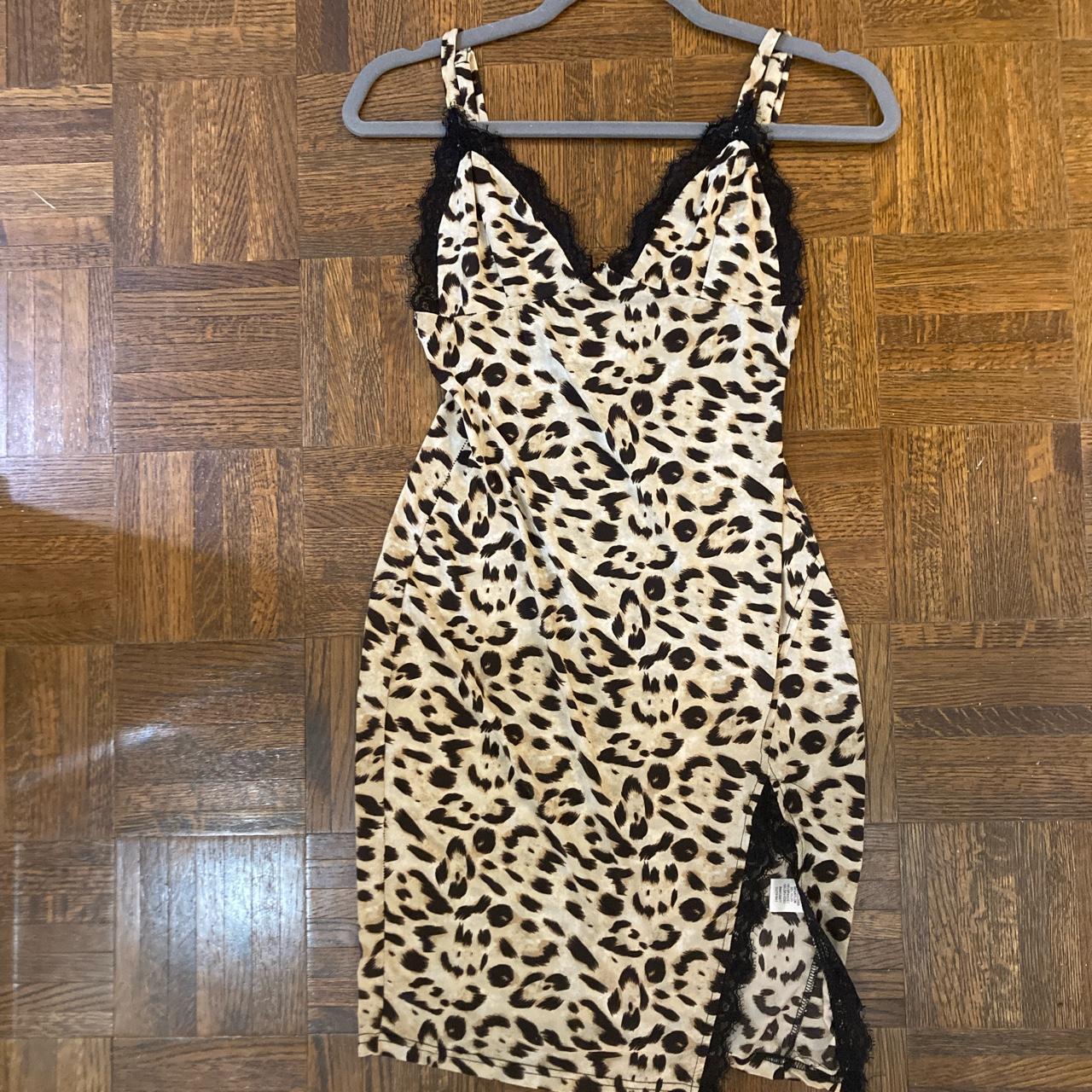Small leopard/cheetah print lingerie slinky dress - Depop