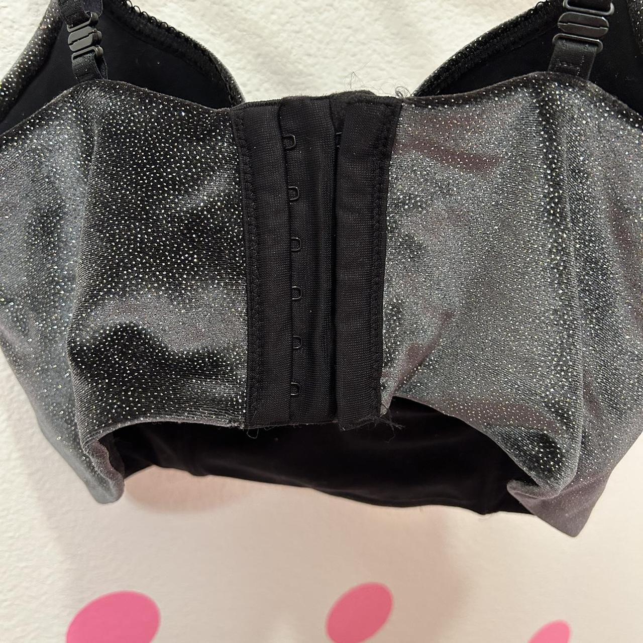 Victoria's Secret Black Velvet Sparkle corset - Depop