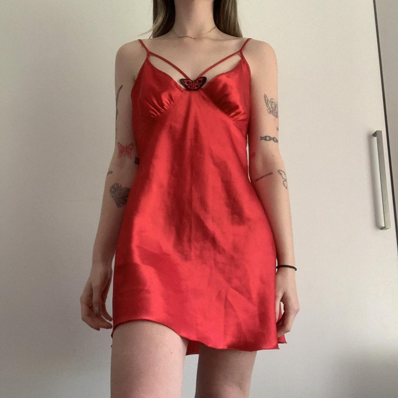 UnderCover Wear Red butterfly slip dress! adjustable... - Depop