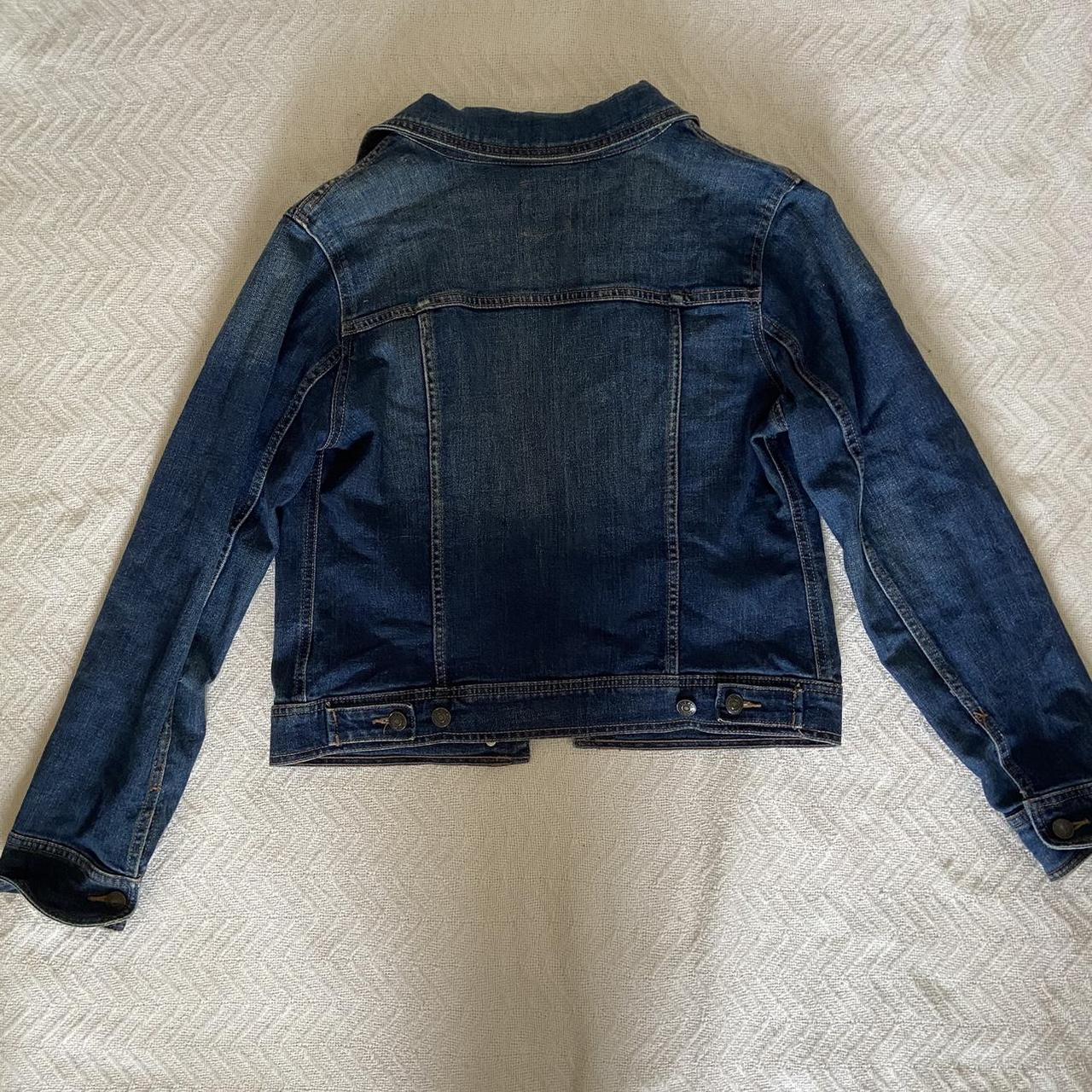 button up denim jean jacket size: M condition:... - Depop