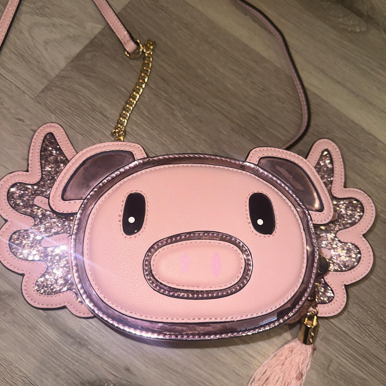 Aldo pig bling purse pink 7in width 5.5in height Depop