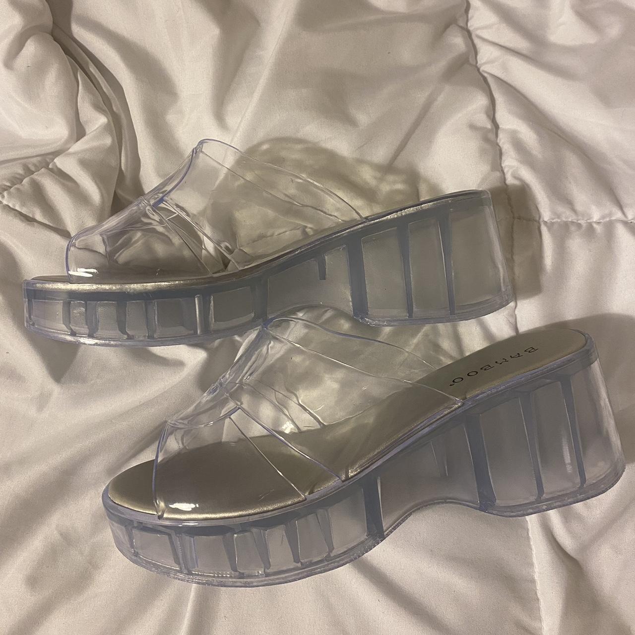 Bamboo clear jelly platforms super comfortable and Depop