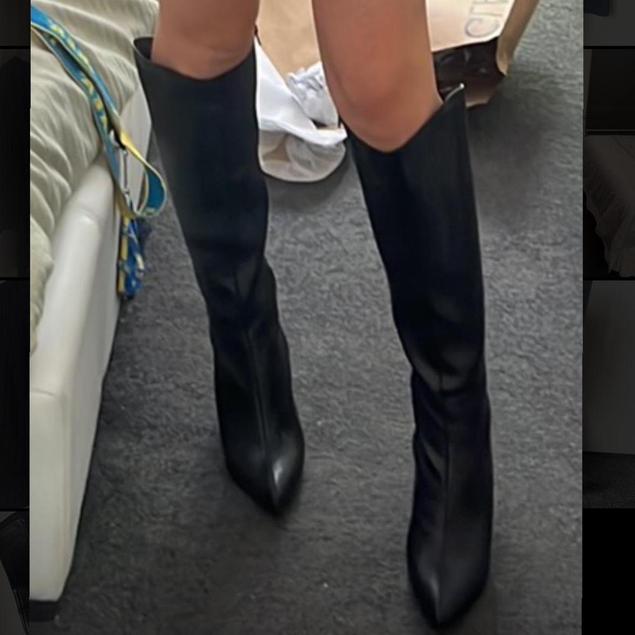 Glassons black pho leather cowboy boots size