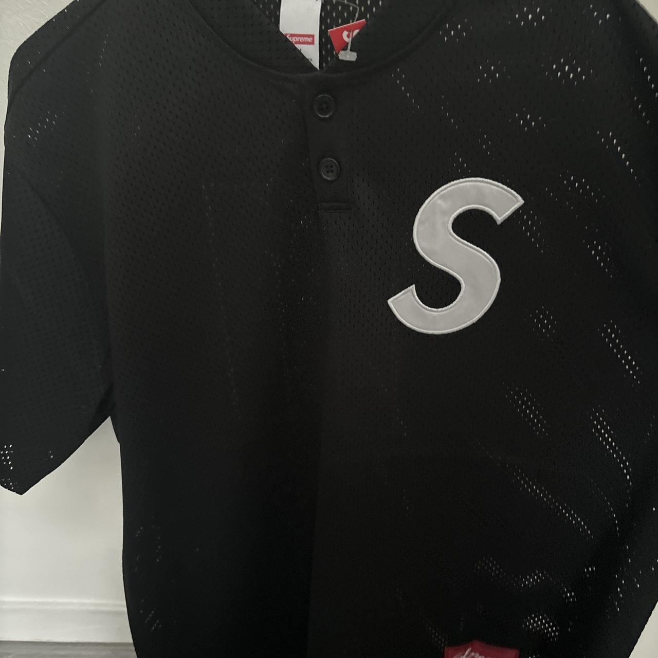 Supreme S Logo Baseball Jersey Henley Black Medium | Depop Supreme S Logo Baseball Jersey Henley Black Medium | Depop
