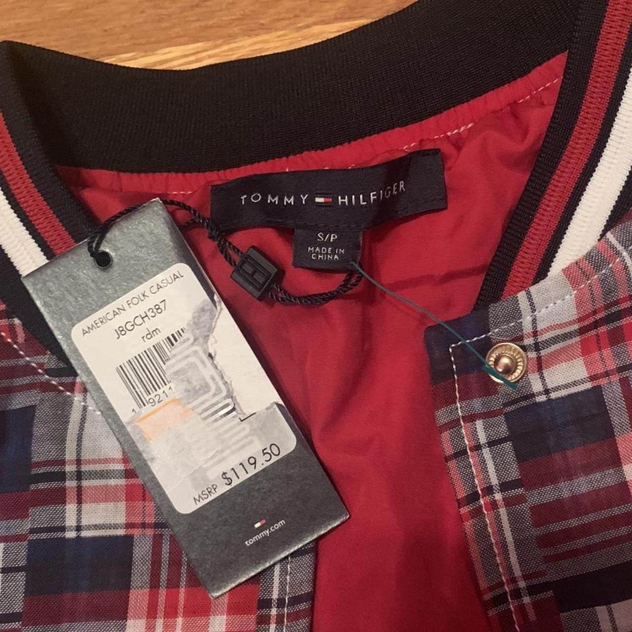 Tommy Hilfiger Women's Navy and Red Jacket | Depop