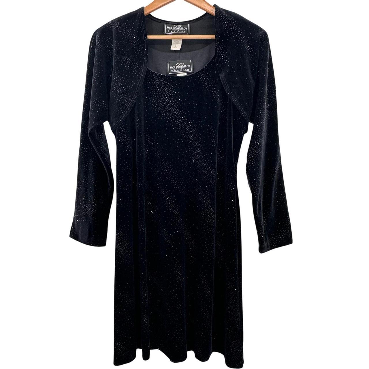 Molly Malloy Evening Black Sparkly Velour Bolero Depop