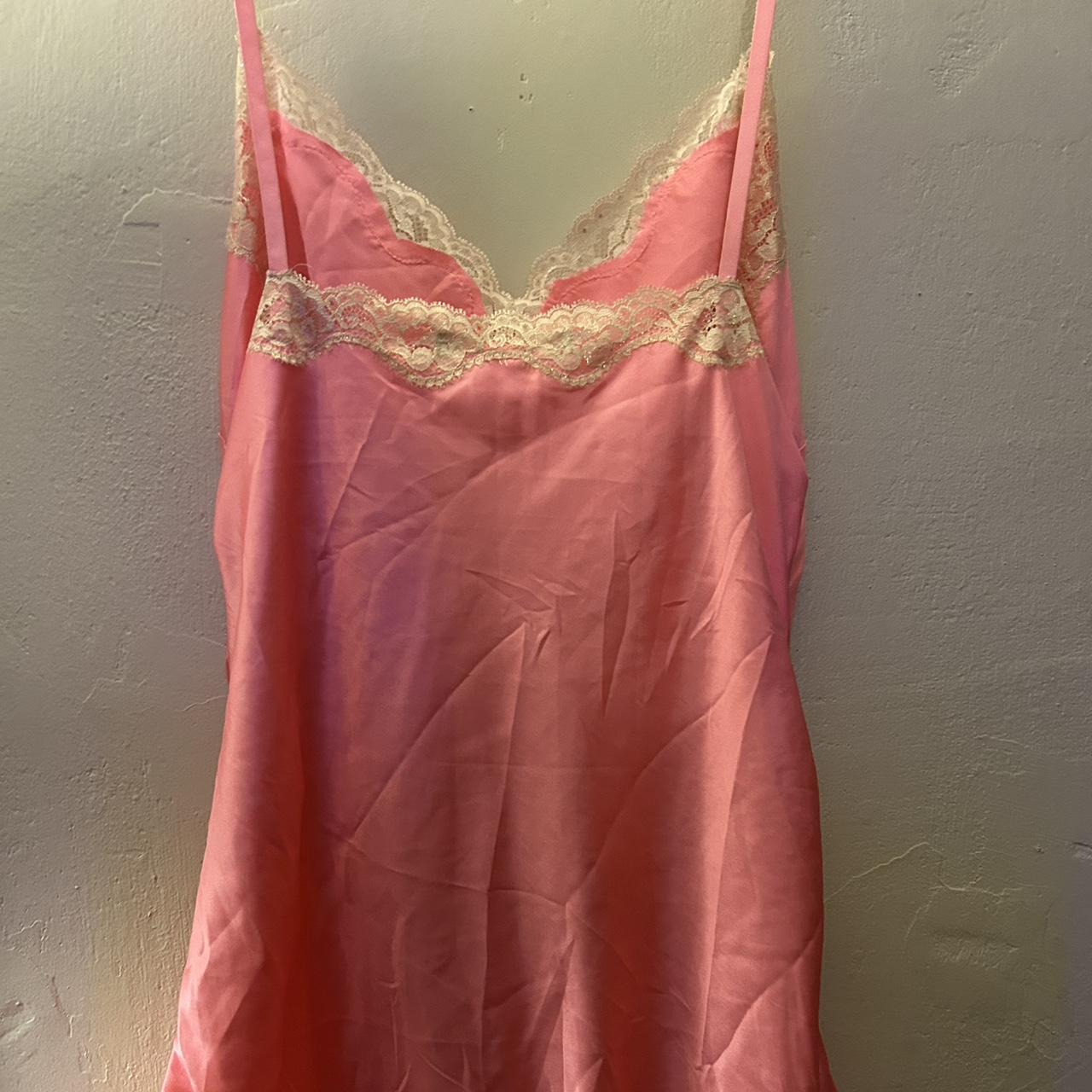 Victorias Secret slip dress. Pink and white in... - Depop