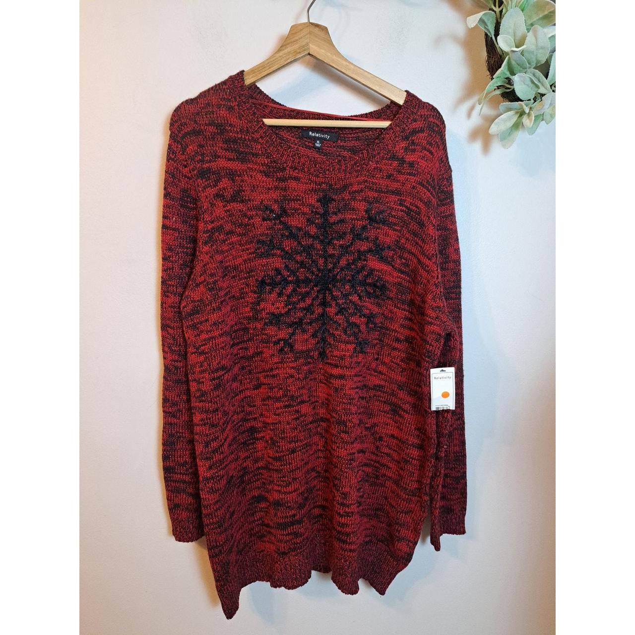 Red snowflake sweater womens on sale