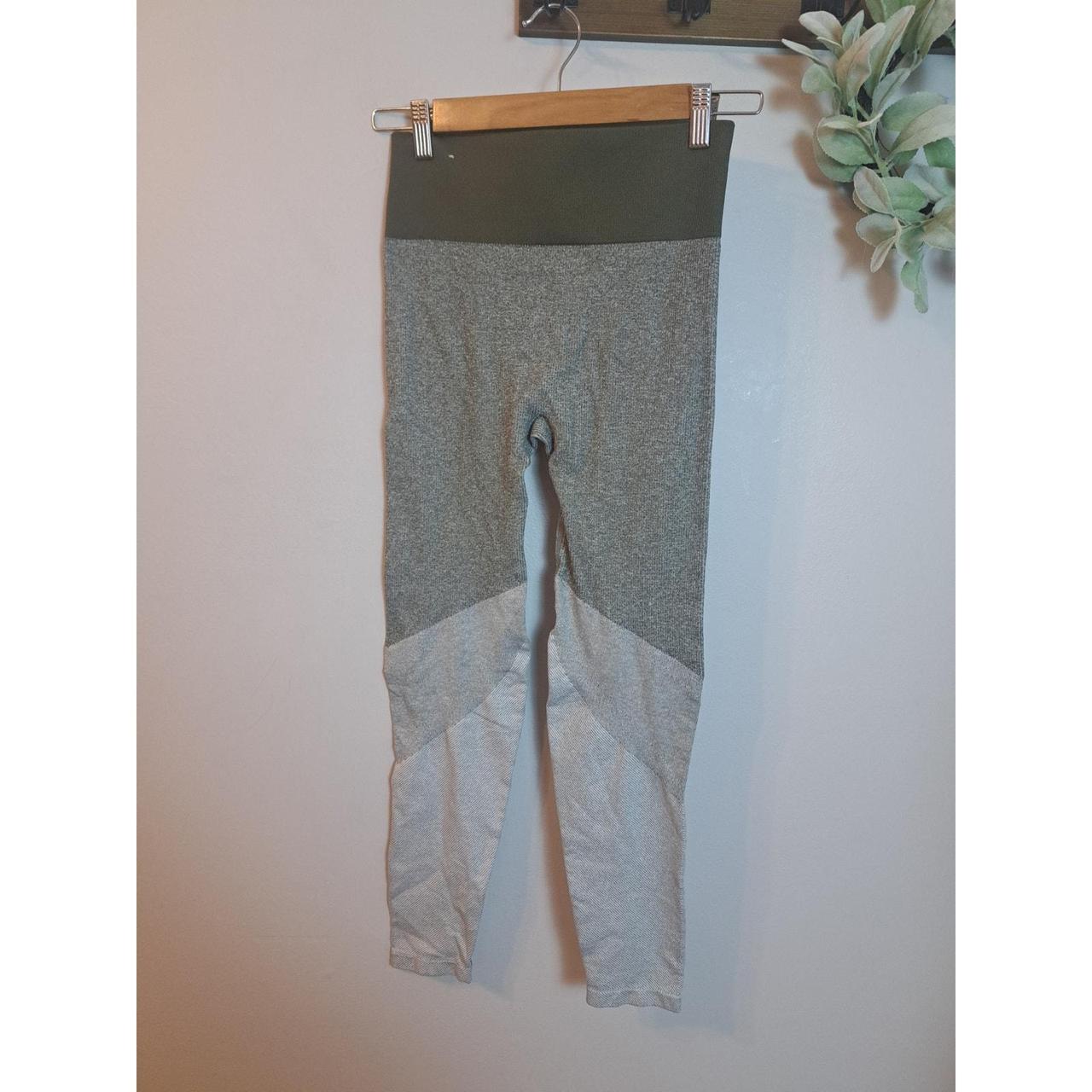 Aerie Green Color Block Ombre Leggings Active Gym Sz S Depop