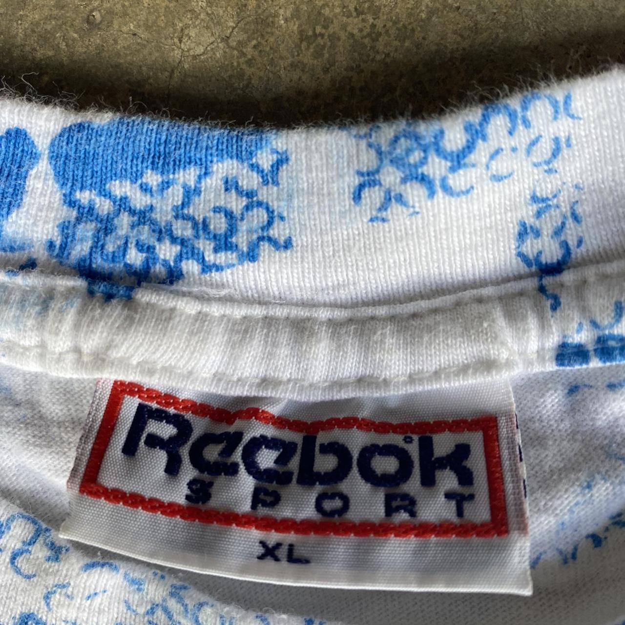 Vintage Reebok tennis full print shirt Slight puff... - Depop