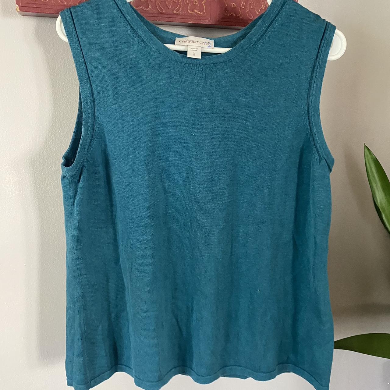 Coldwater Creek Women's Blue Vest | Depop