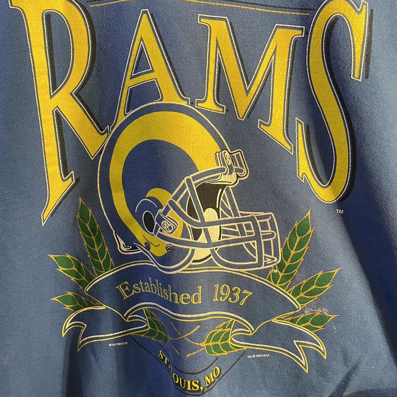 Vintage 90's St. Louis Rams Football Hoodie Size - Depop