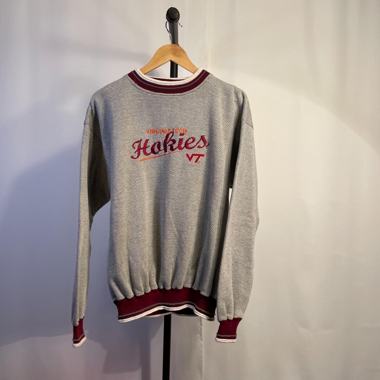 Vintage Virginia Tech Hokies Textured Sweatshirt... - Depop