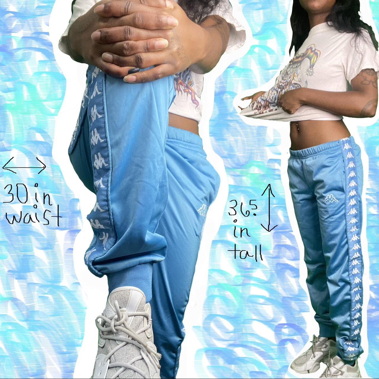 Baby blue hot sale kappa track pants