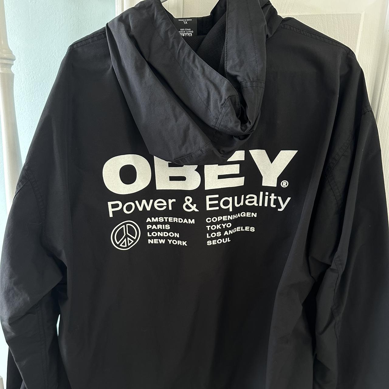 Obey black jacket buy windbreaker