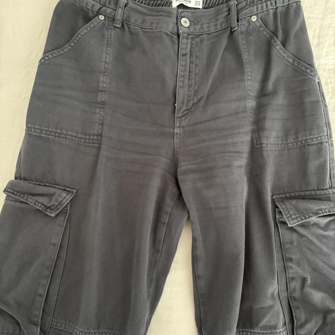 Pull & Bear Charcoal Cargo pants, size... Depop