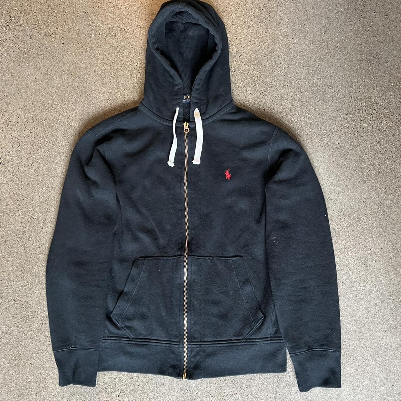 Polo Ralph Lauren Zip Up Hoodie. Black colorway with... - Depop