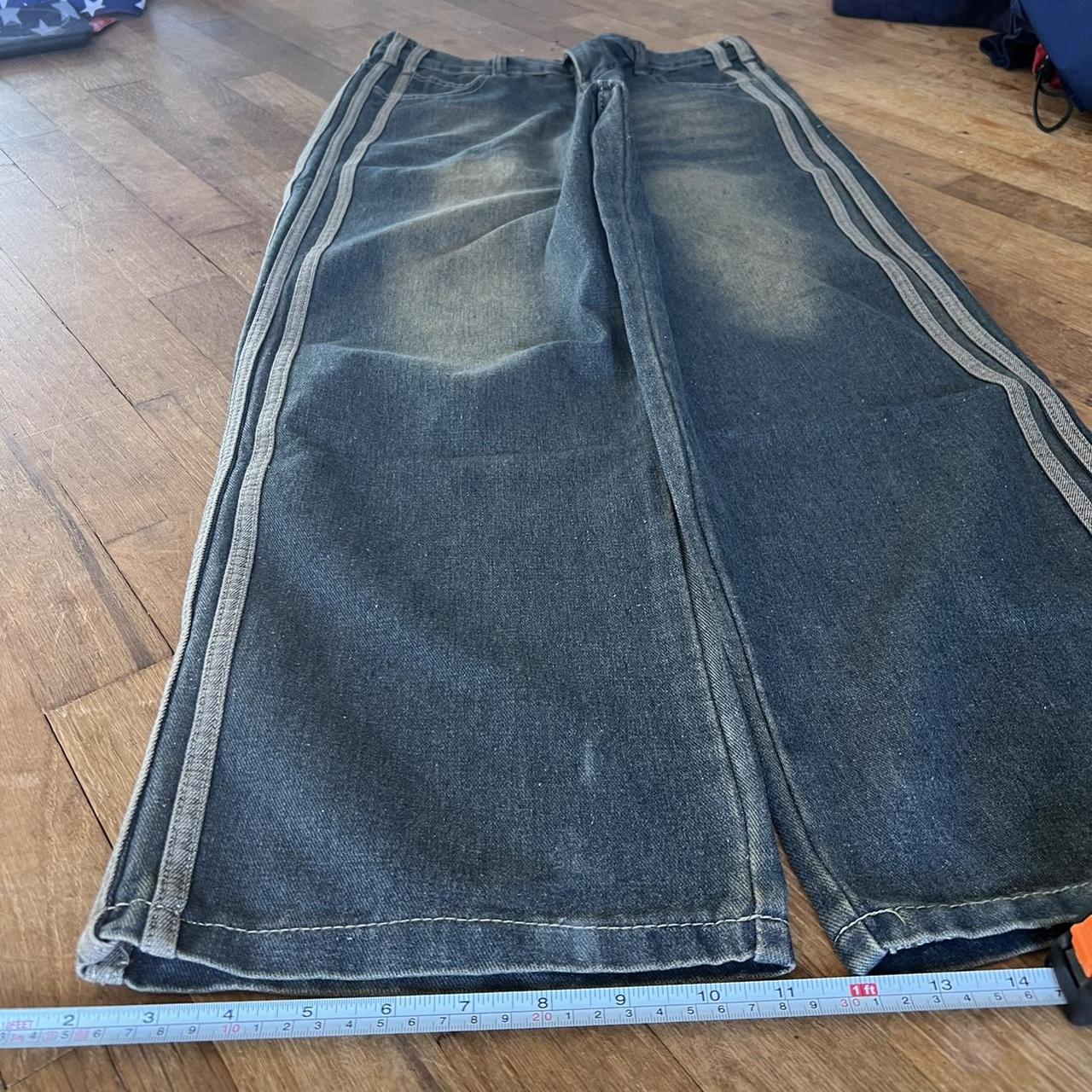 Y2k/2000s wide leg baggy faded grunge jeans super... - Depop