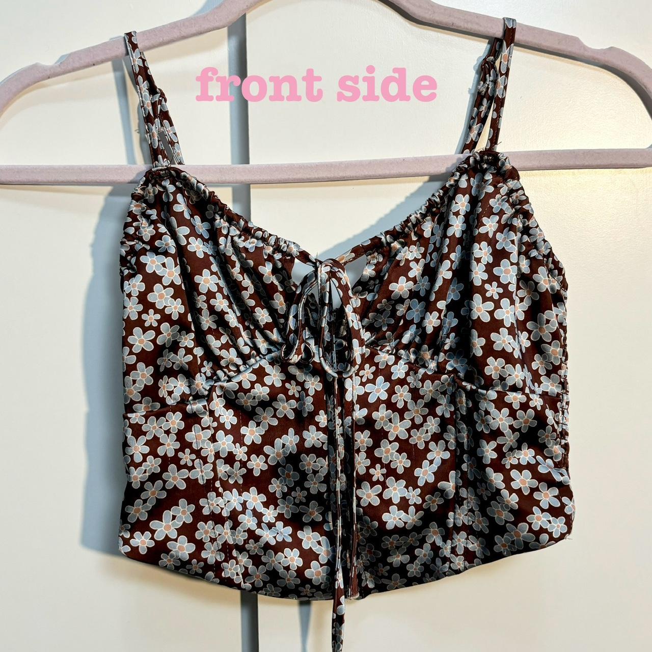 Pacsun Kendall & Kylie corset floral top - Depop