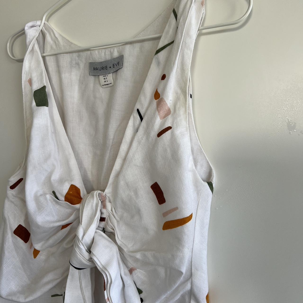 Maurie & Eve linen / chiffon skirt and top set.... - Depop