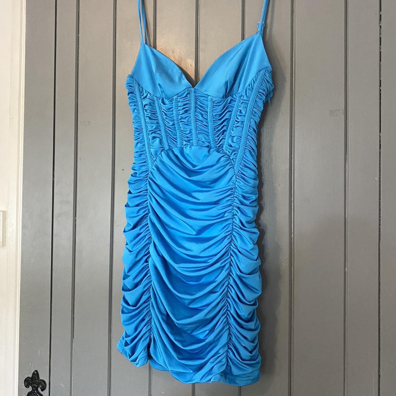 Zara blue satin corset - Depop