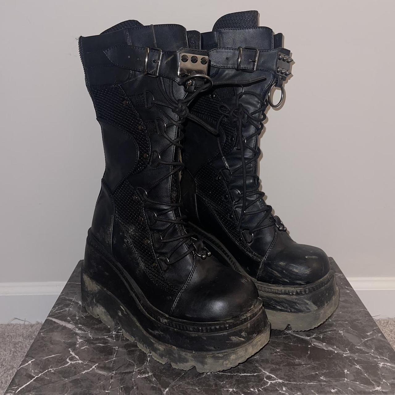 Dolls Kill Women's Black and Silver Boots
