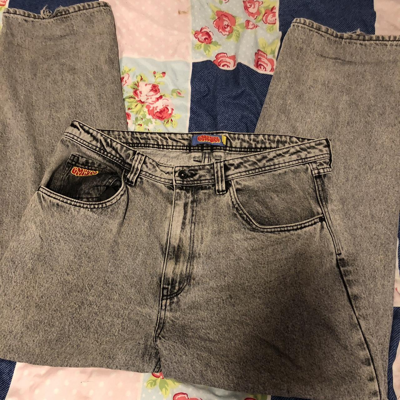 men’s baggy empyre jeans in grey wash size... - Depop