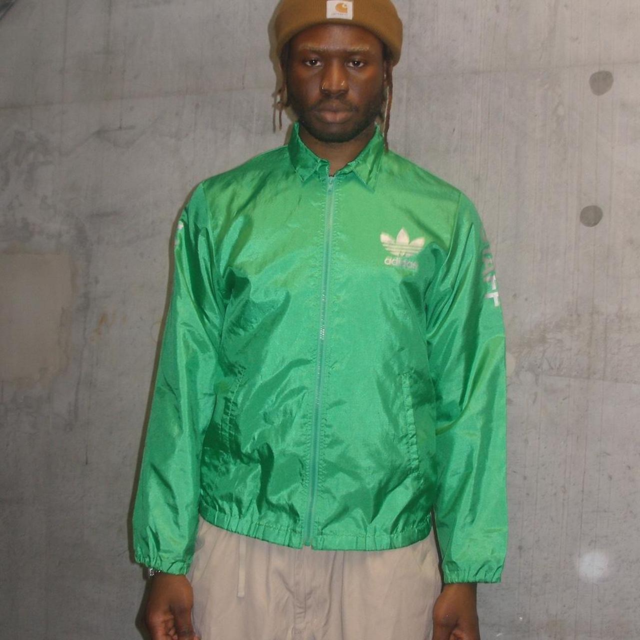 Adidas green and white jacket hotsell