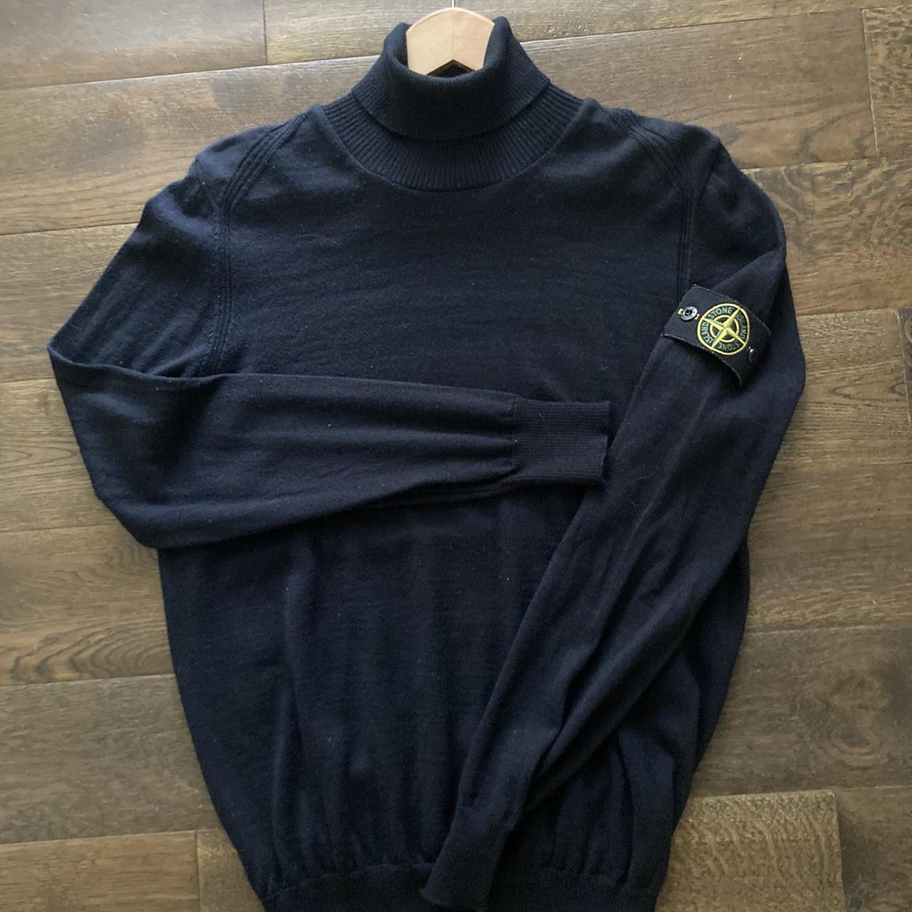 Mens navy stone hot sale island jumper