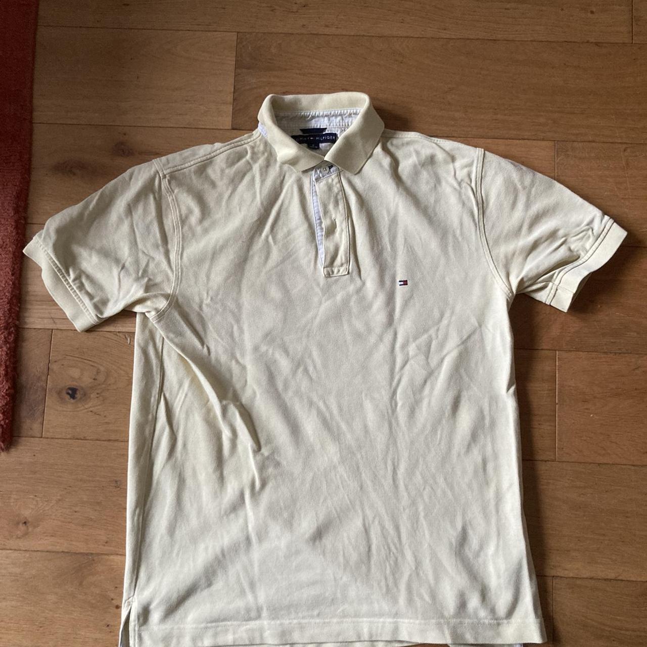 Vintage Tommy Hilfiger polo shirt yellow Size m... - Depop