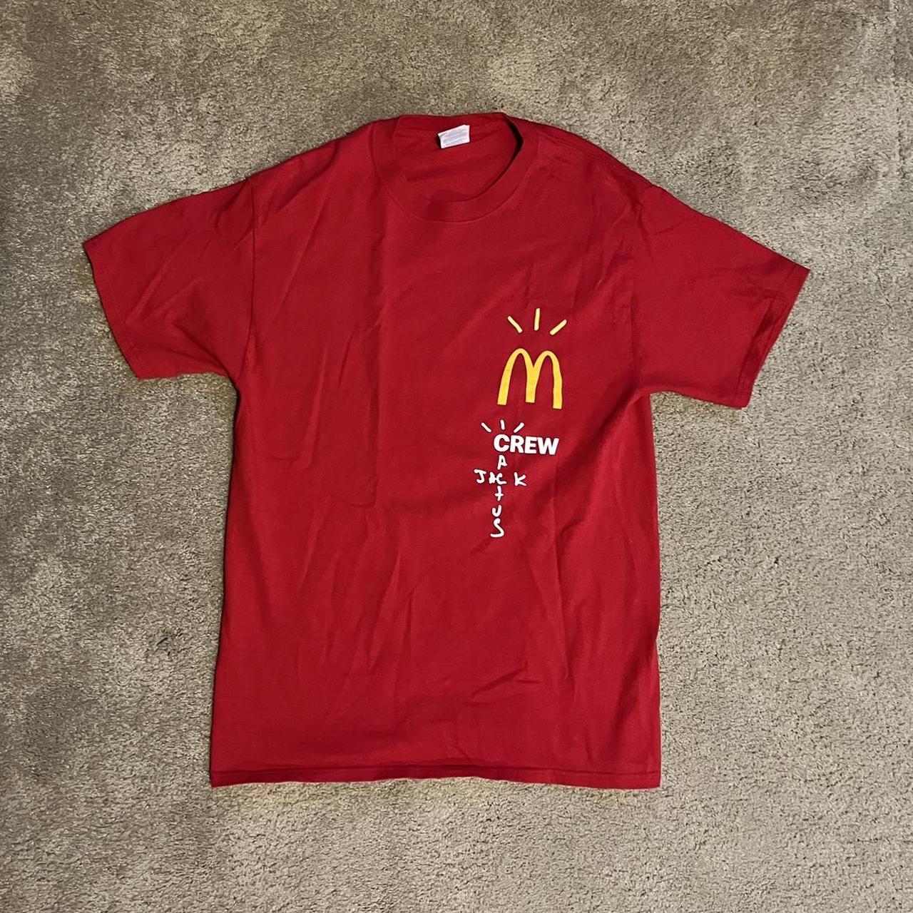 Travis Scott Men's Red and Yellow T-shirt | Depop