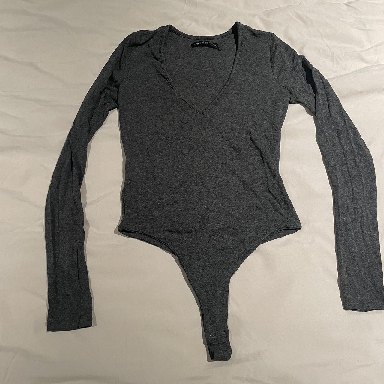 Nordstrom “naked wardrobe” long sleeve bodysuit. A - Depop