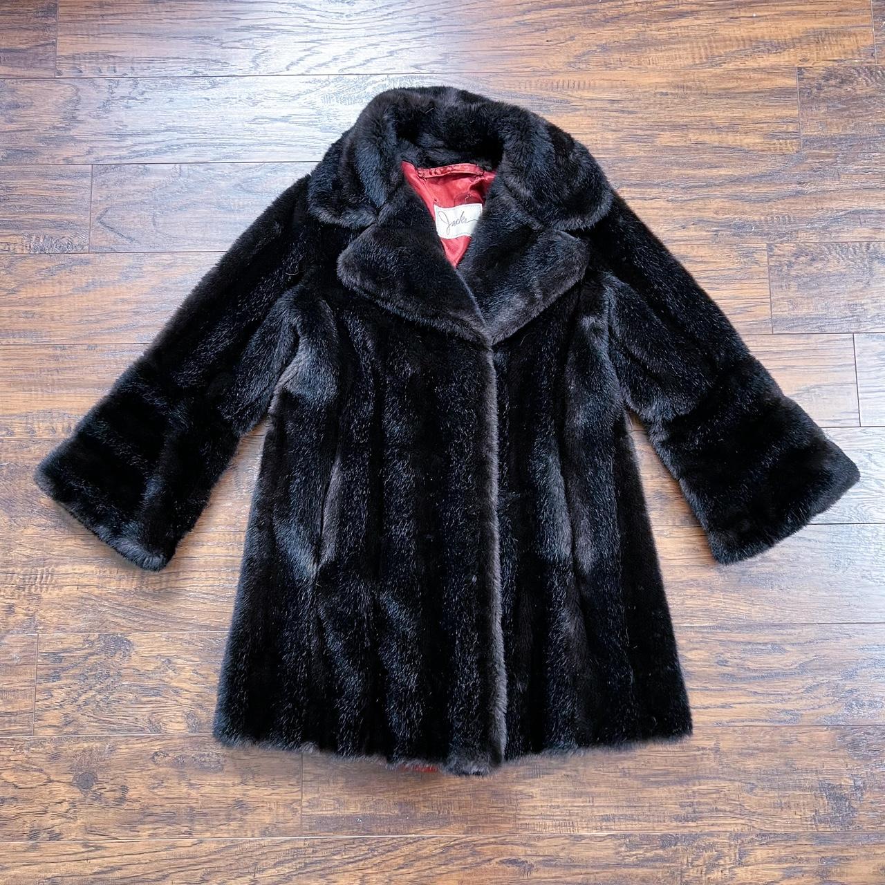 vintage 60s faux fur swing coat chocolate brown. Depop