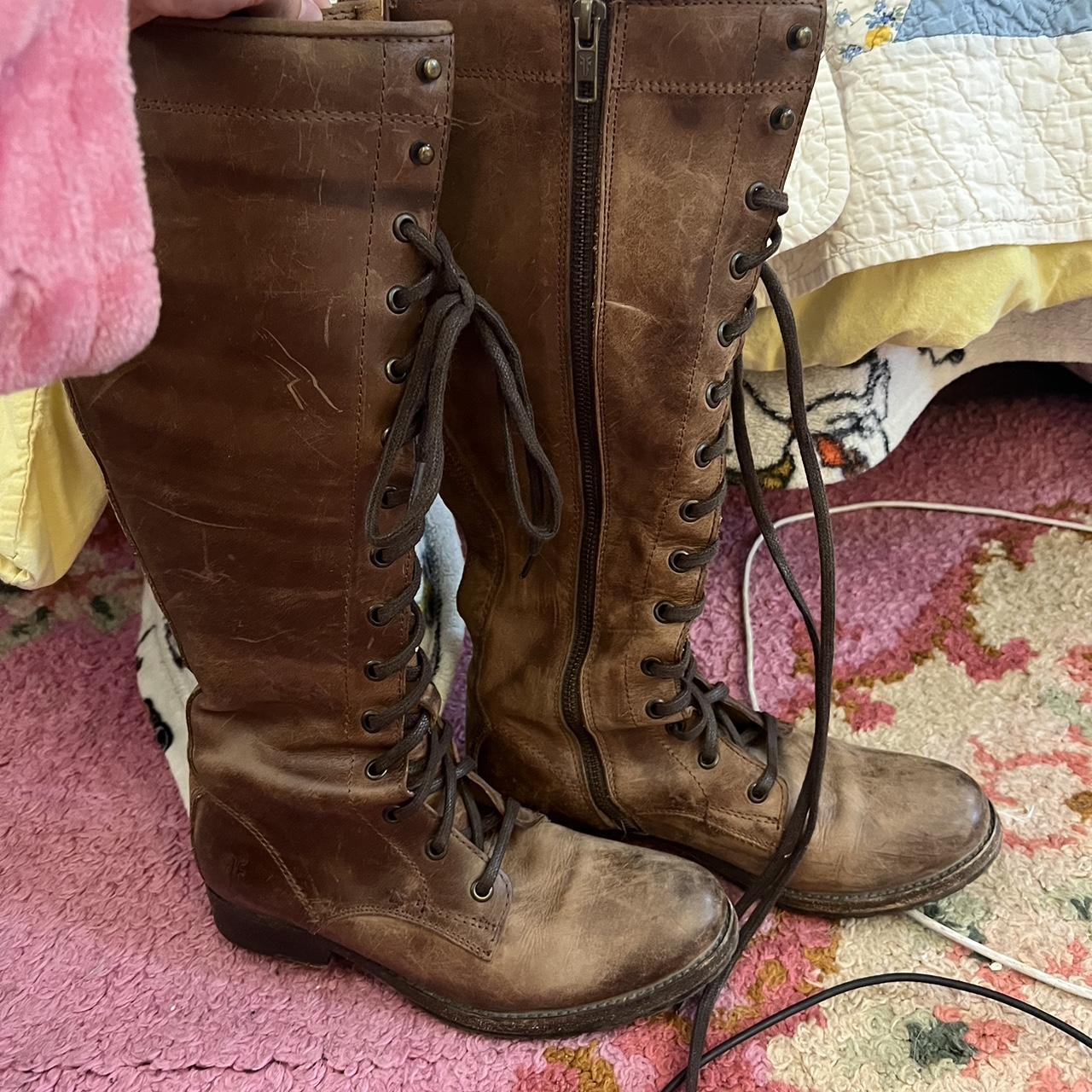 Amazing Lace up Frye boots Have had for years and. Depop