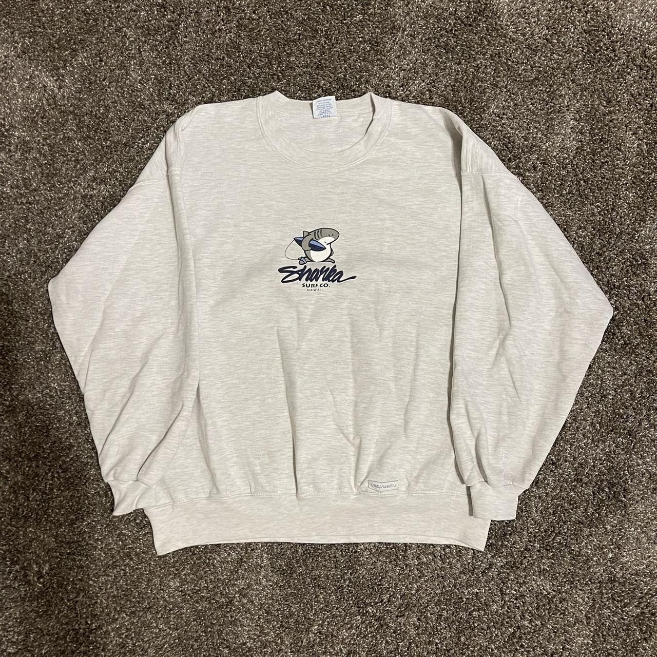 Vintage Made in USA Sharka Surf Co. Crewneck Size... - Depop