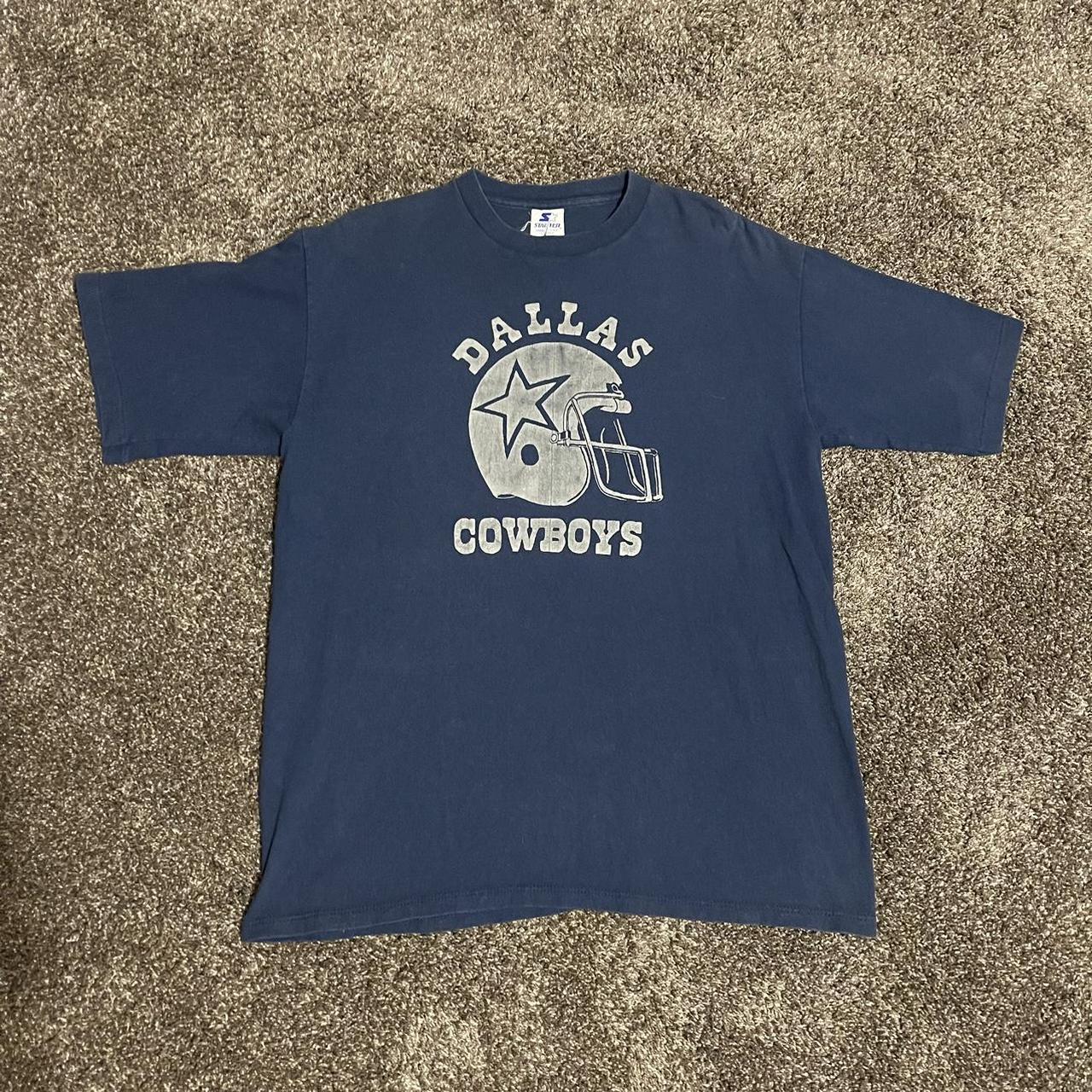 Vintage DALLAS COWBOYS Sports Football T Shirt Large Blue 