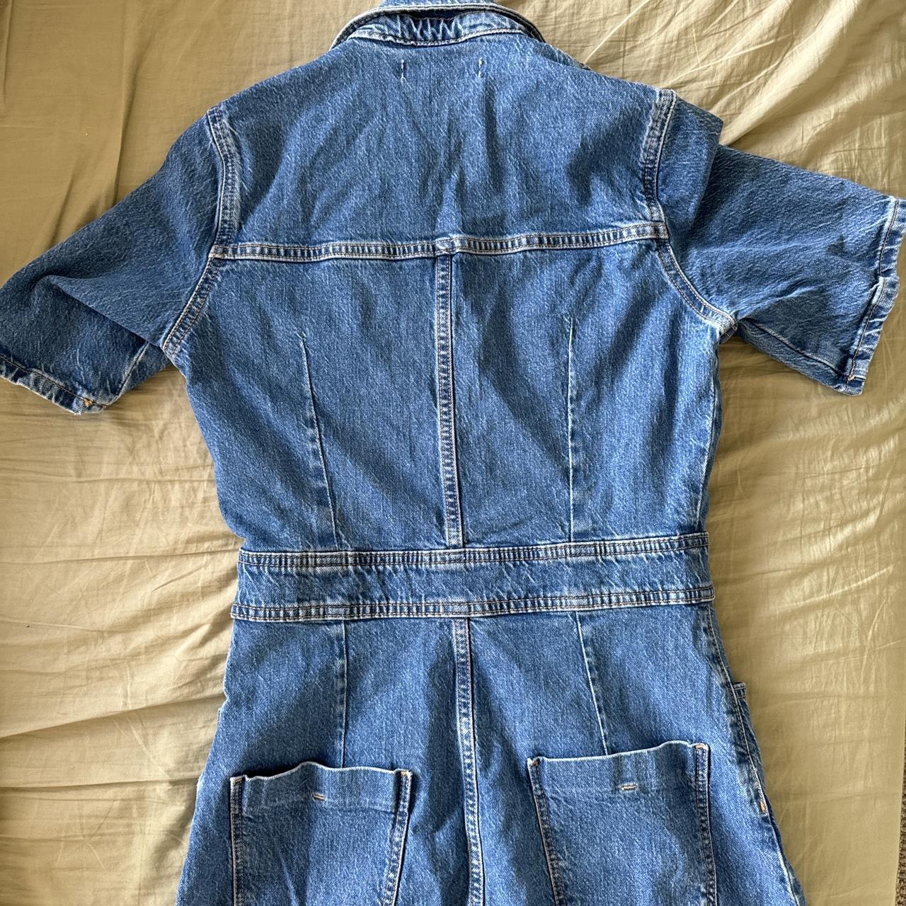 ZARA denim mini dress // size medium Worn... - Depop