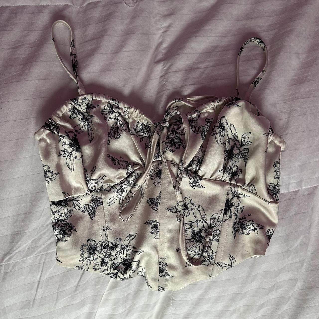 la hearts satin corset top ☆ perfect condition, - Depop