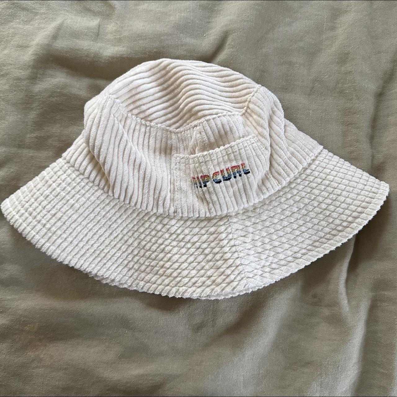 White Corduroy Rip Curl Bucket Hat -multicolor... - Depop