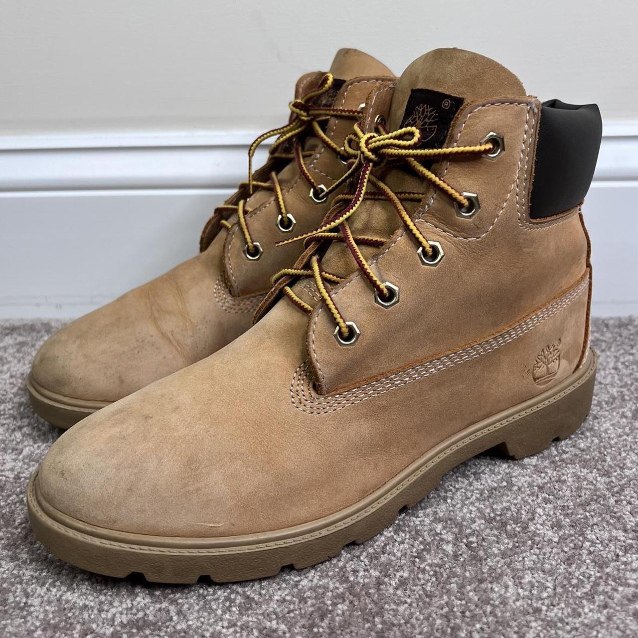 Timberland work boots in wheat tan. Women's size... - Depop